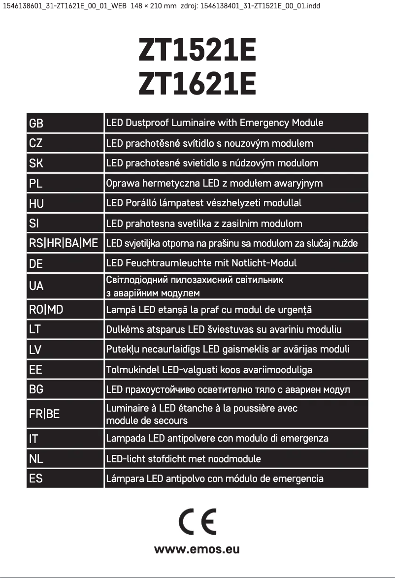 Image de la première page du manuel de l'appareil ZT1621E