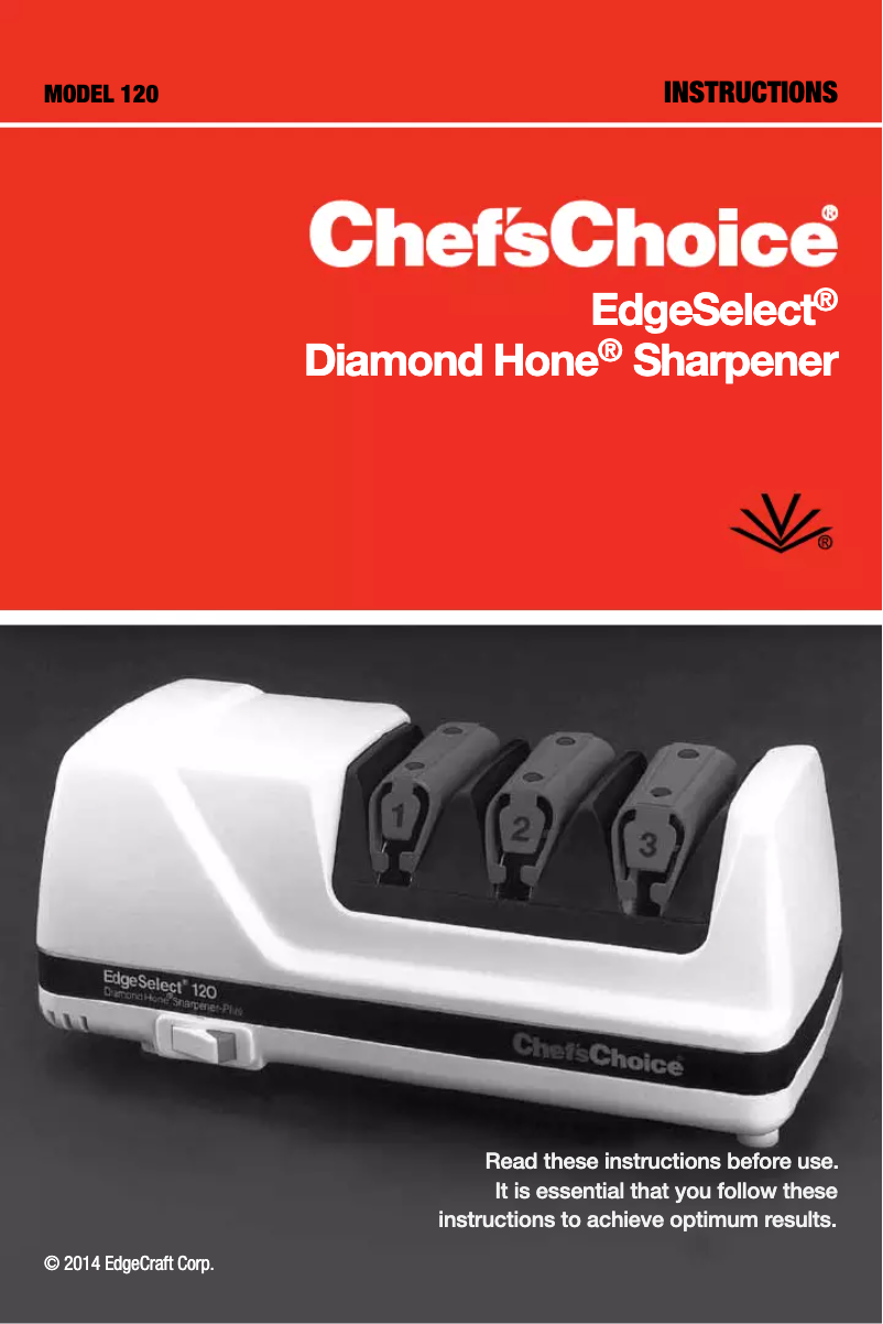 Image de la première page du manuel de l'appareil EdgeSelect Diamond Hone CC120