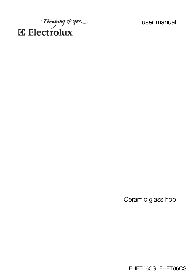 Page 1 de la notice Manuel utilisateur Electrolux EHET96CS