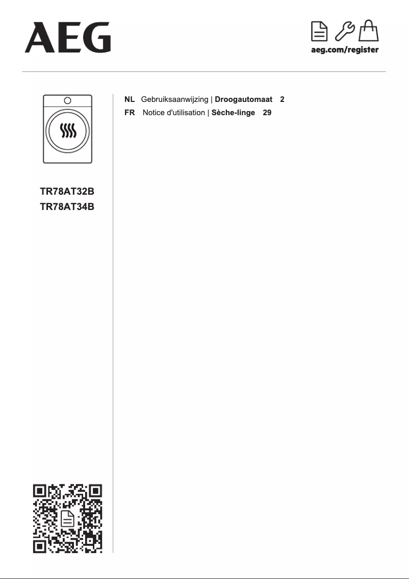 Page 1 de la notice Manuel utilisateur AEG TR78AT32B