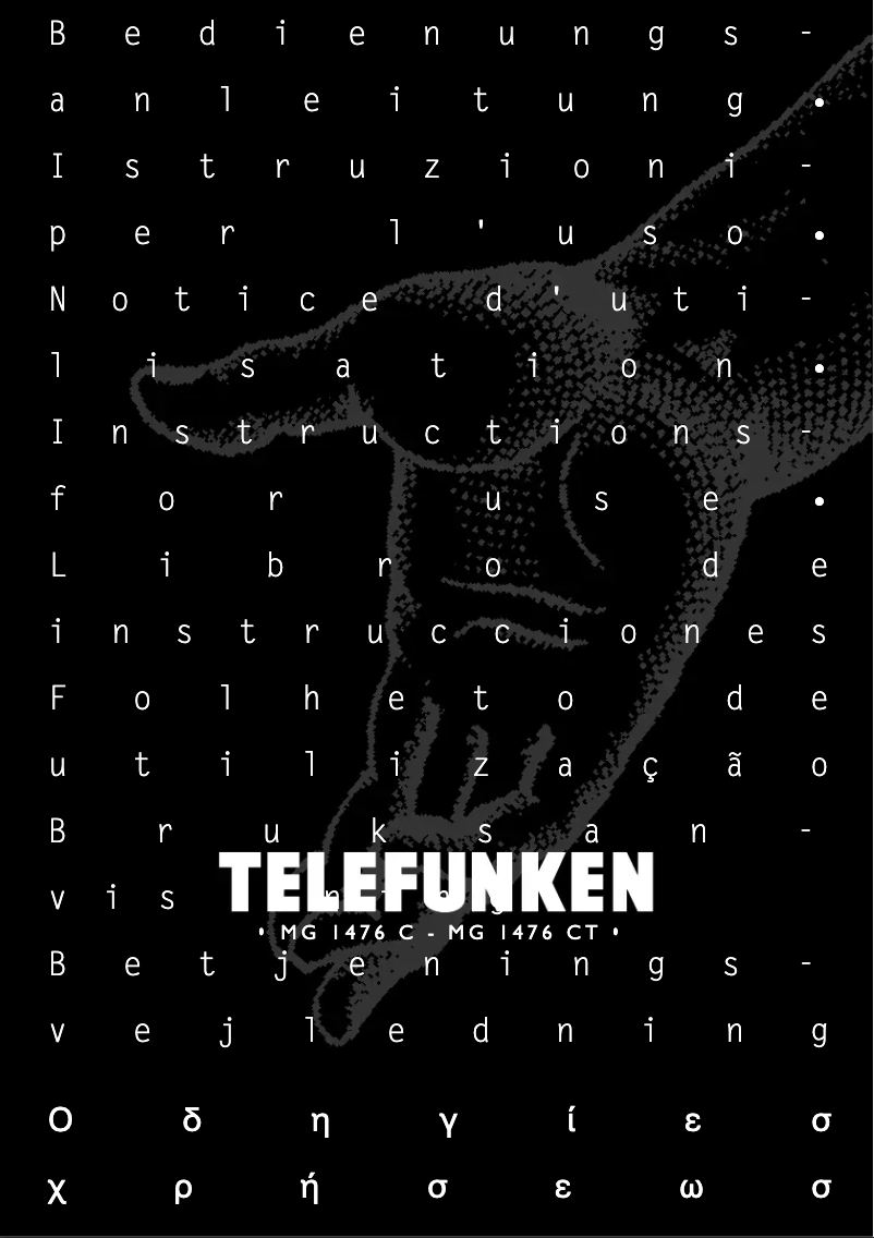 Página 1 del manual Manual de usuario Telefunken MG 1476