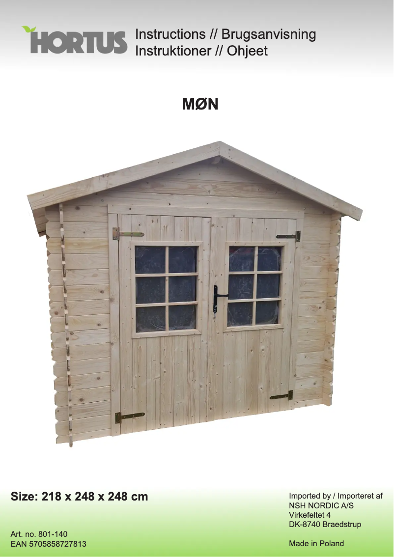 Page 1 of the manual User Manual Hortus 801-140