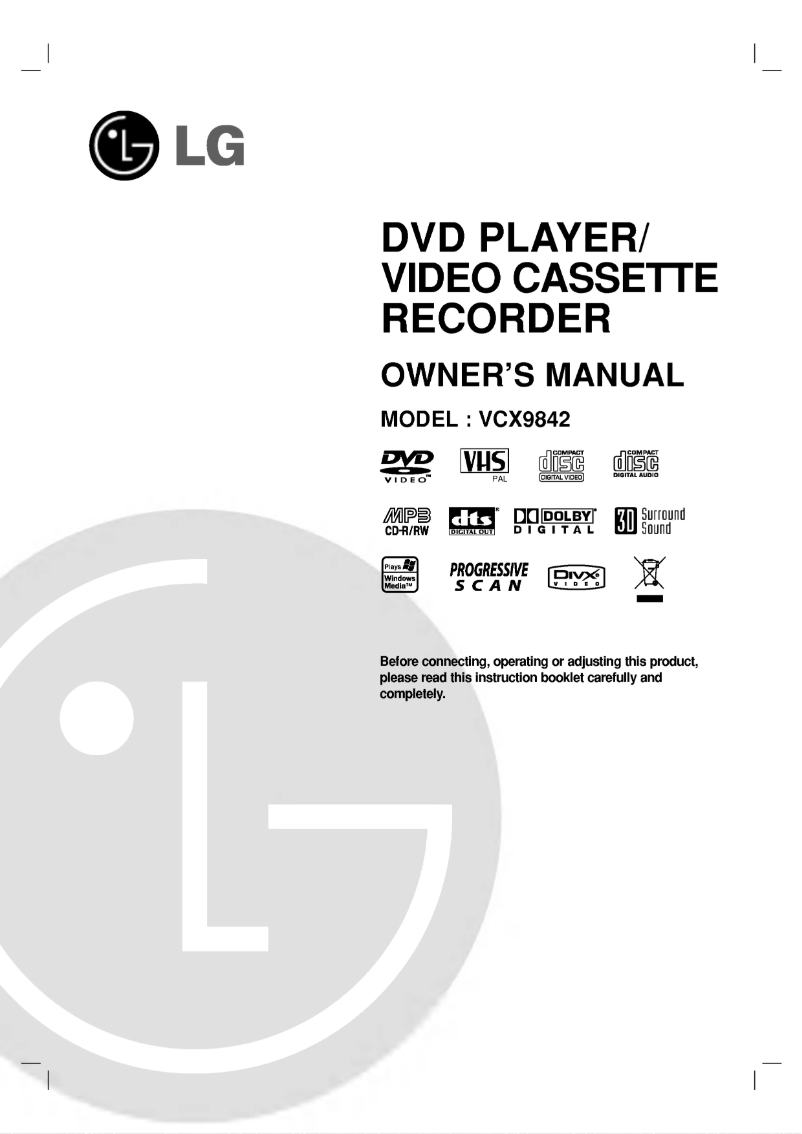 Image de la première page du manuel de l'appareil V9842QP1M