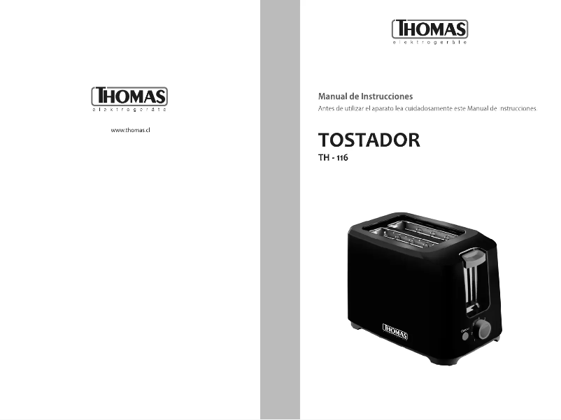 Page 1 de la notice Manuel utilisateur Thomas TH-116