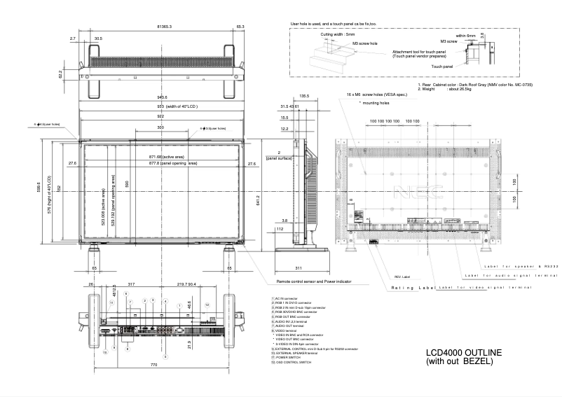 Página 1 del manual Dibujo técnico NEC LCD4000