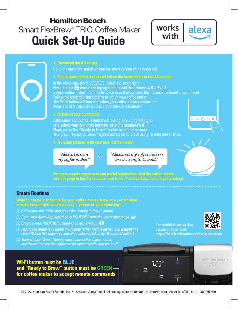 Page n°1 - Guide de démarrage rapide Hamilton Beach 49911