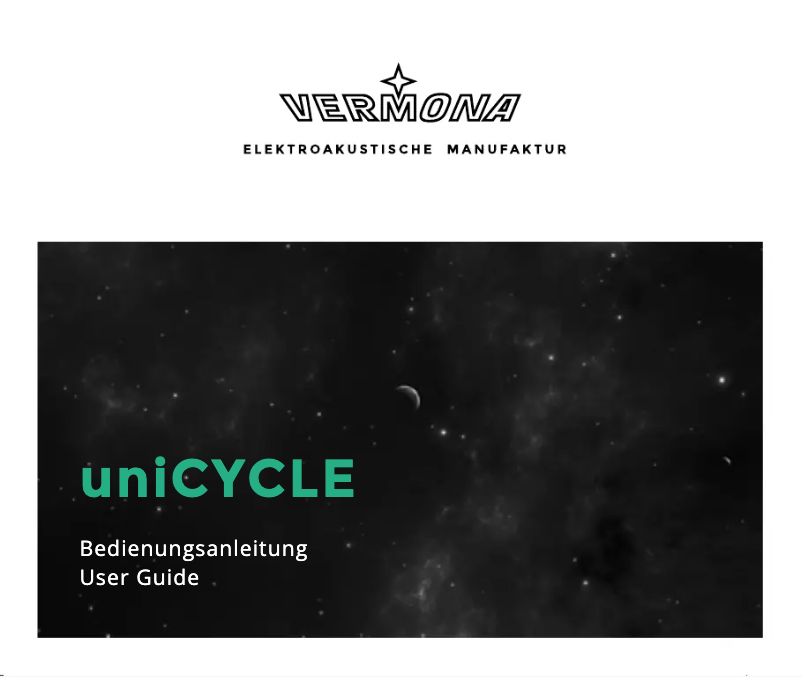 Page n°1 - Manuel utilisateur Vermona uniCYCLE