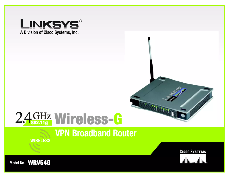 Page 1 de la notice Manuel utilisateur Linksys Wireless-G WRV54G