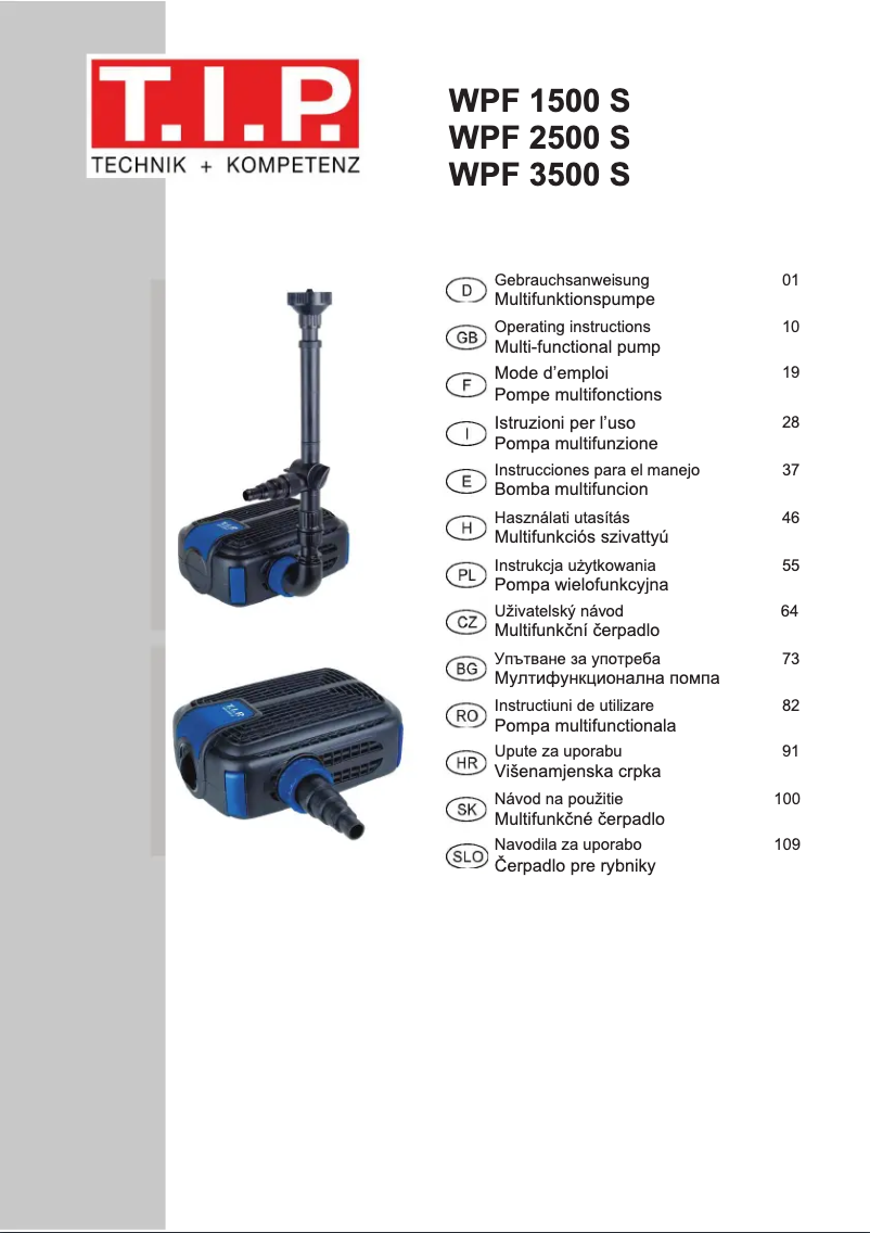 Image de la première page du manuel de l'appareil WPF 1500 S