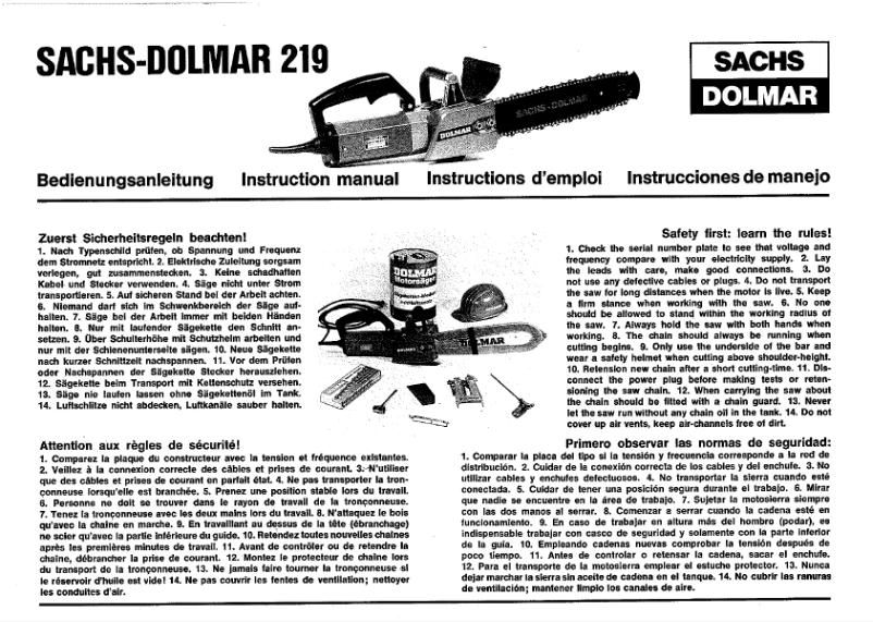 Image de la première page du manuel de l'appareil 219