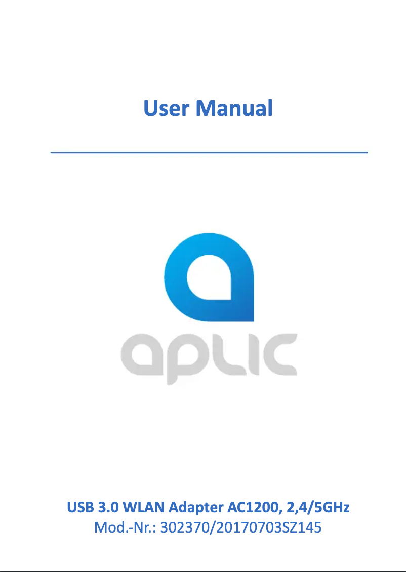Page n°1 - Manuel utilisateur Aplic 302370