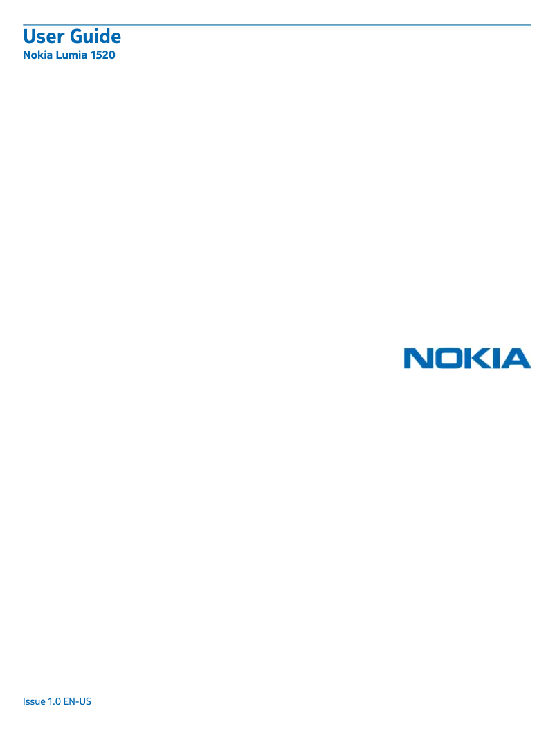 Page n°1 - Manuel utilisateur Nokia Lumia 1520