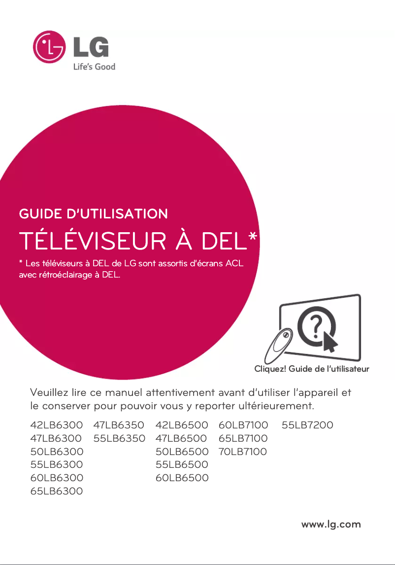 Page n°1 - Manuel utilisateur LG 50LB6500