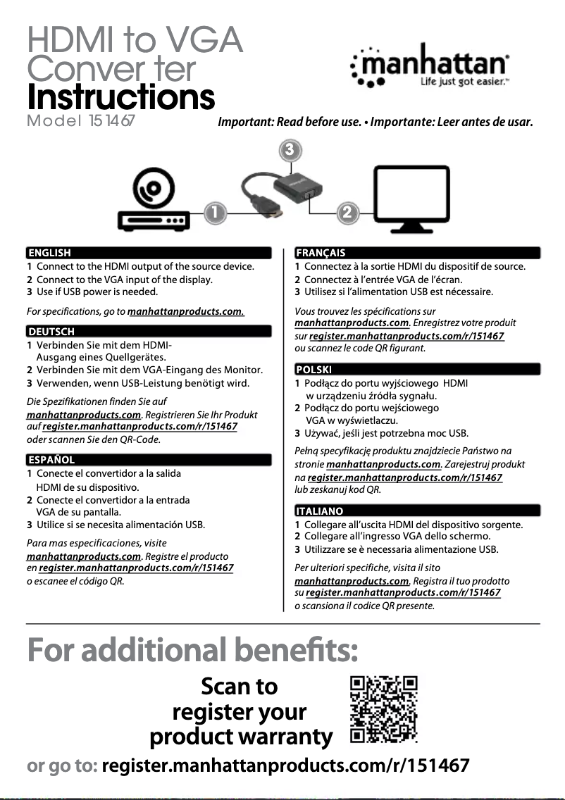Page n°1 - Manuel utilisateur Manhattan 151467