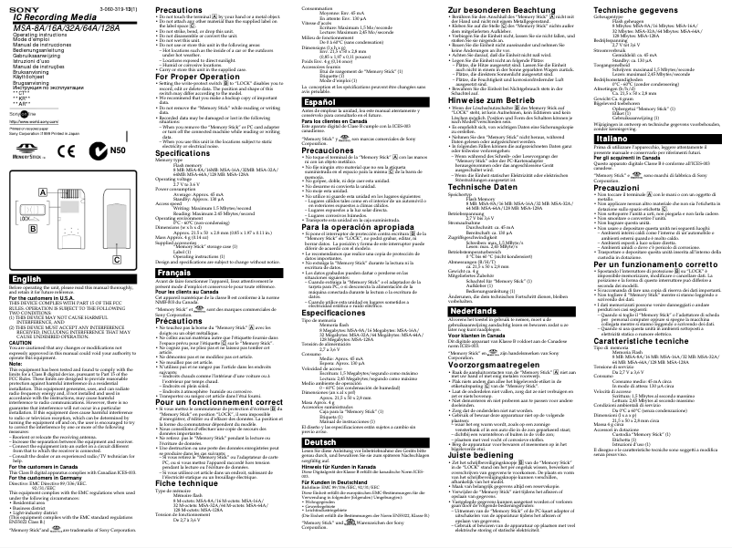 Image de la première page du manuel de l'appareil MSA-16A
