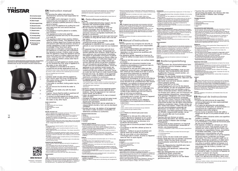 Image de la première page du manuel de l'appareil WK-1341