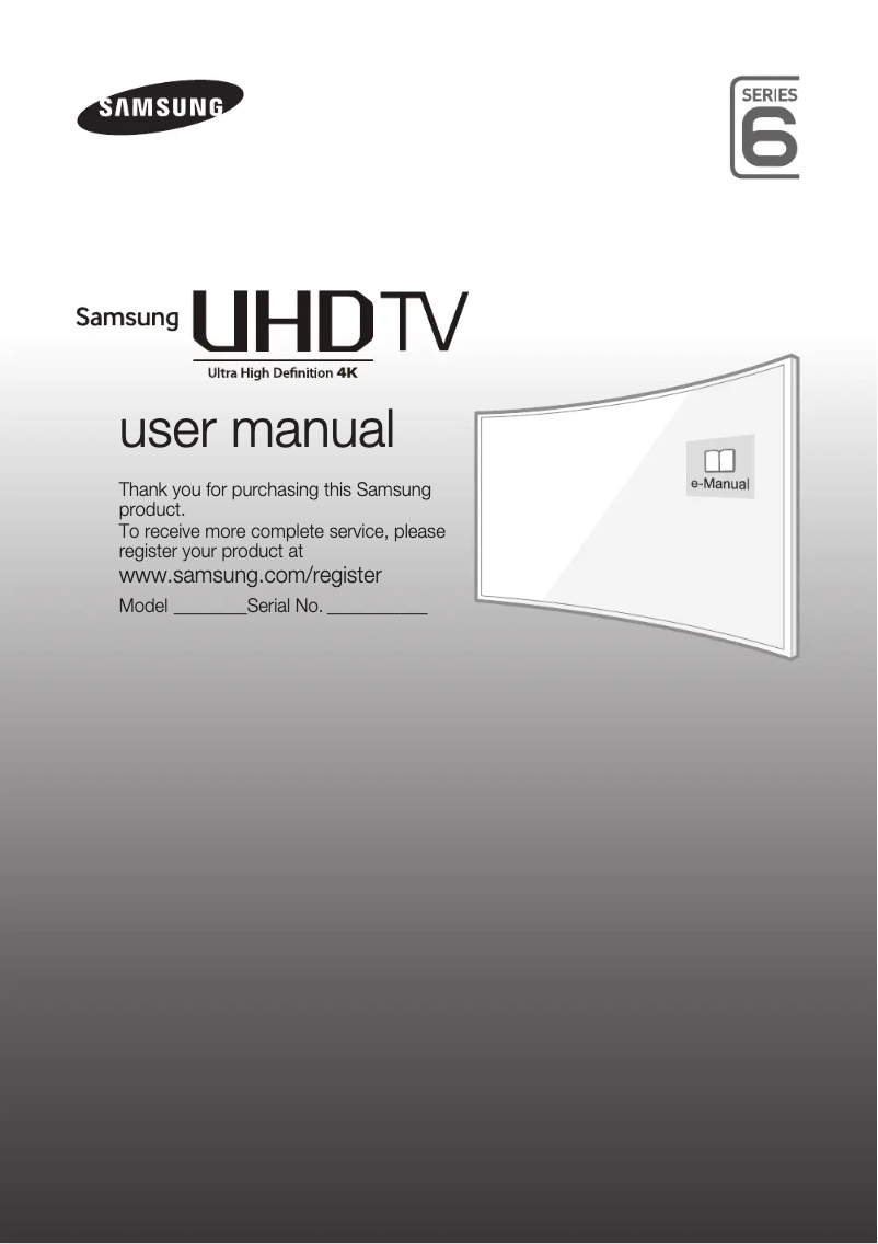 Page 1 de la notice Manuel utilisateur Samsung UE55JU6610U