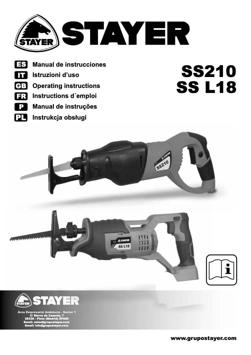 Page 1 de la notice Manuel utilisateur Stayer SS 210