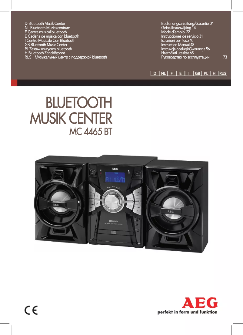 Página 1 del manual Manual de usuario AEG MC 4465 BT