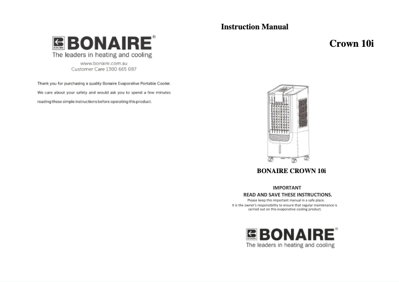 Image de la première page du manuel de l'appareil Crown 10i