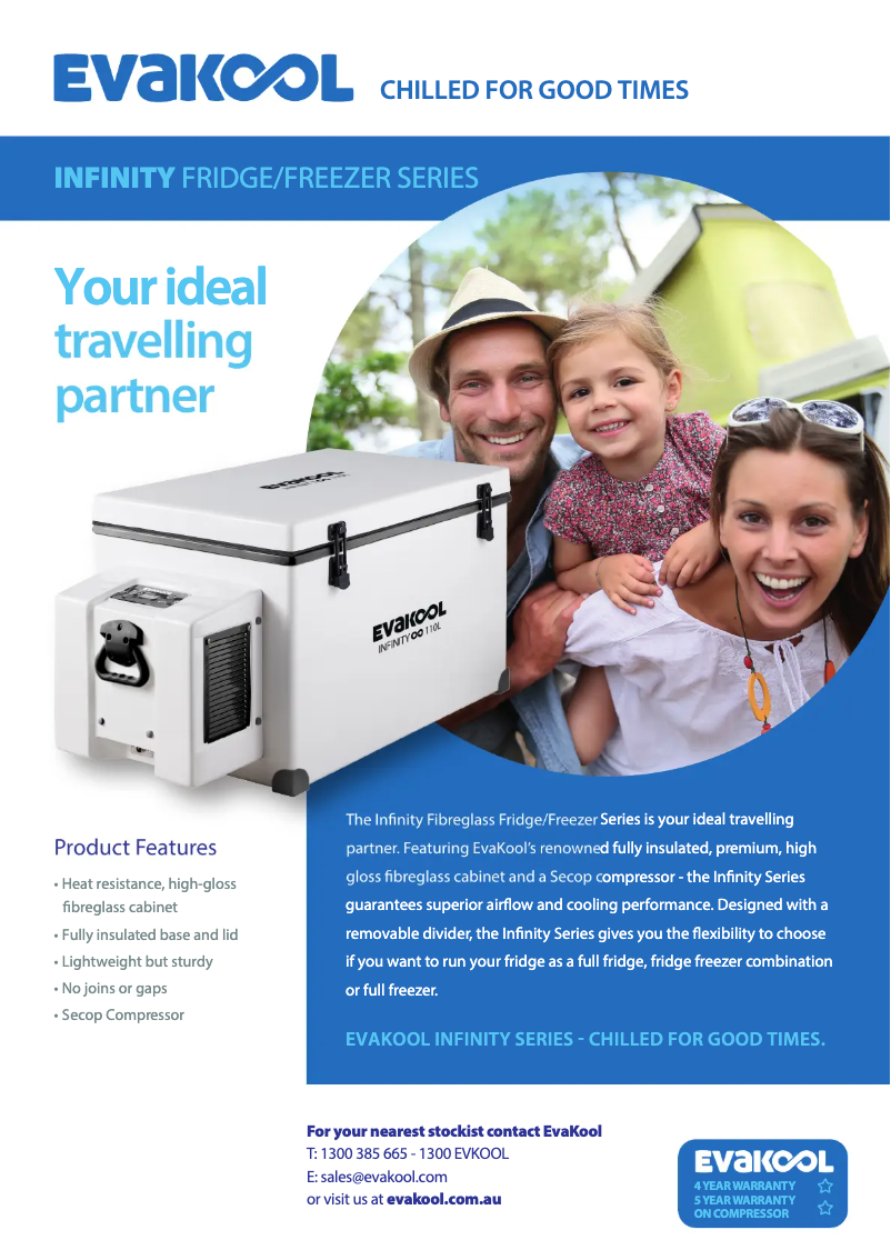 Page 1 de la notice Fiche technique Evakool ED65