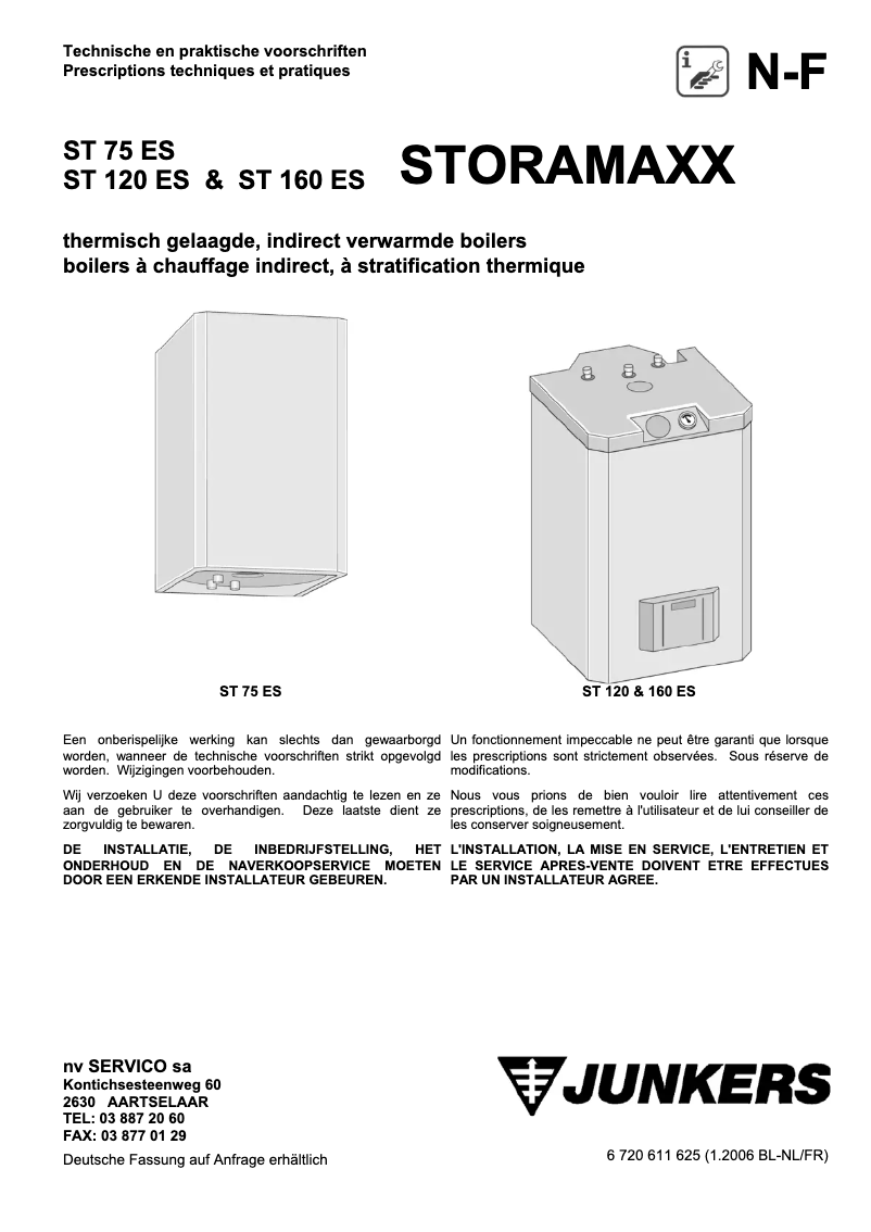 Page n°1 - Manuel utilisateur Junkers ST 75 ES