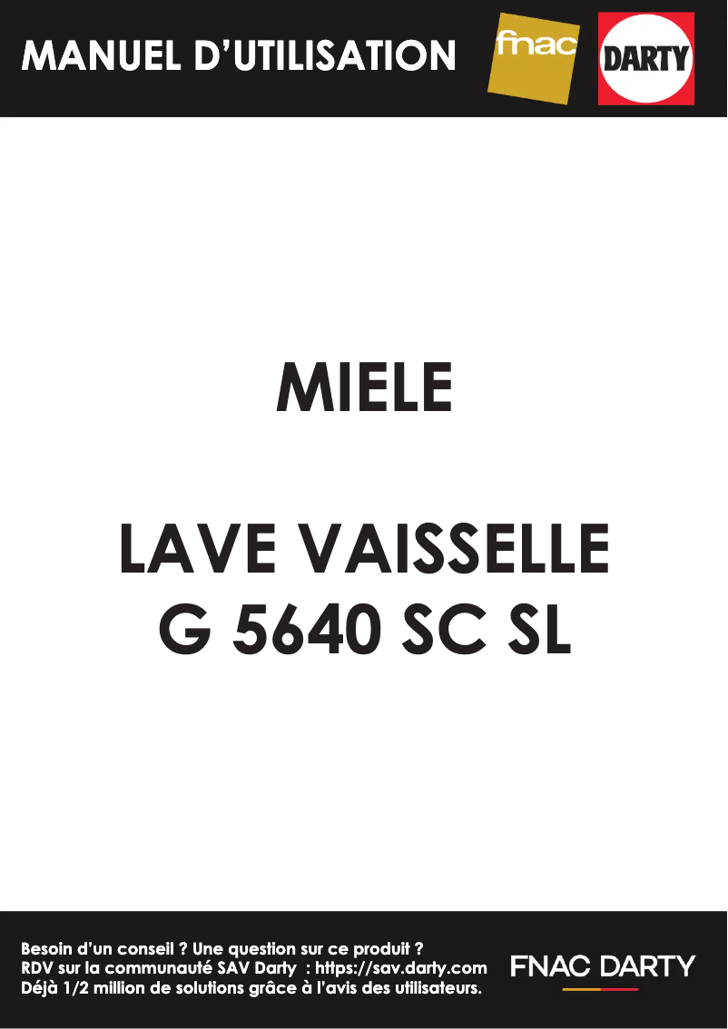 Page 1 de la notice Manuel utilisateur Miele G 5640 SC SL