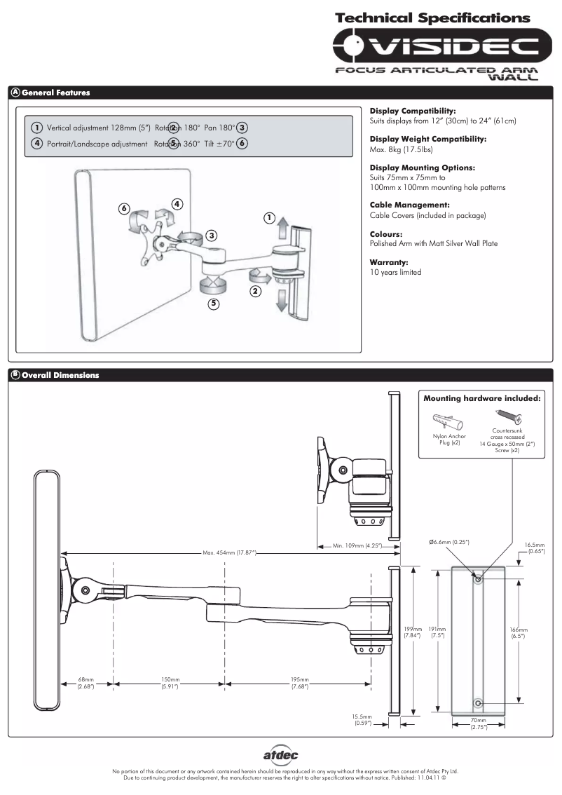 Page 1 de la notice Manuel utilisateur Atdec VF-AT-W/TAA