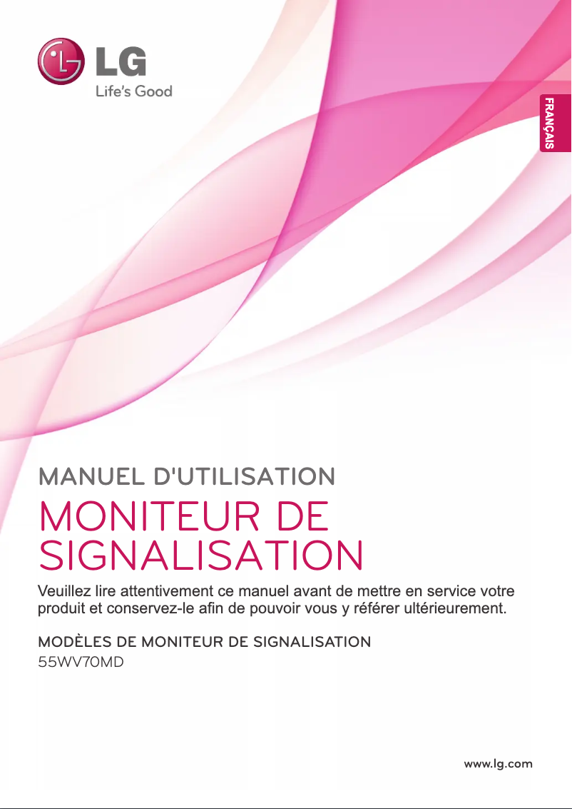 Page 1 de la notice Manuel utilisateur LG 55WV70MD
