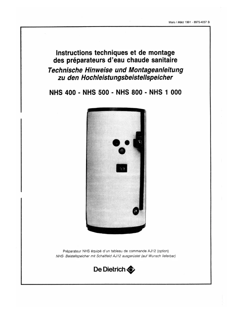Image de la première page du manuel de l'appareil NHS 800