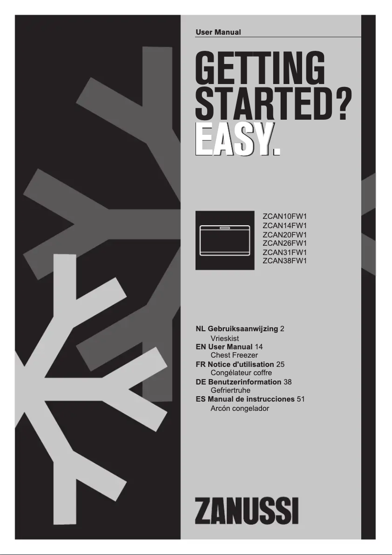 Page n°1 - Manuel utilisateur Zanussi ZCAN38FW1