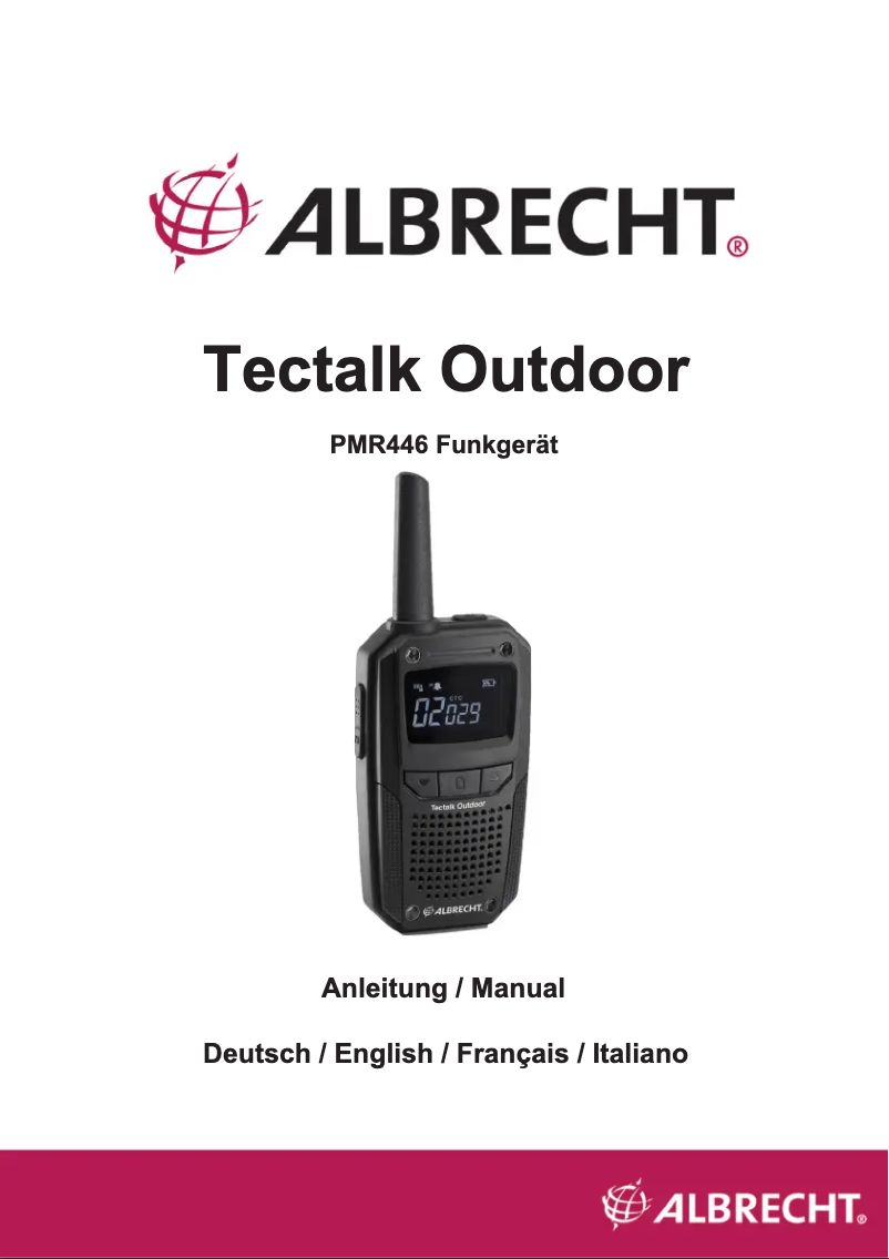 Página 1 del manual Manual de usuario Albrecht Tectalk Outdoor