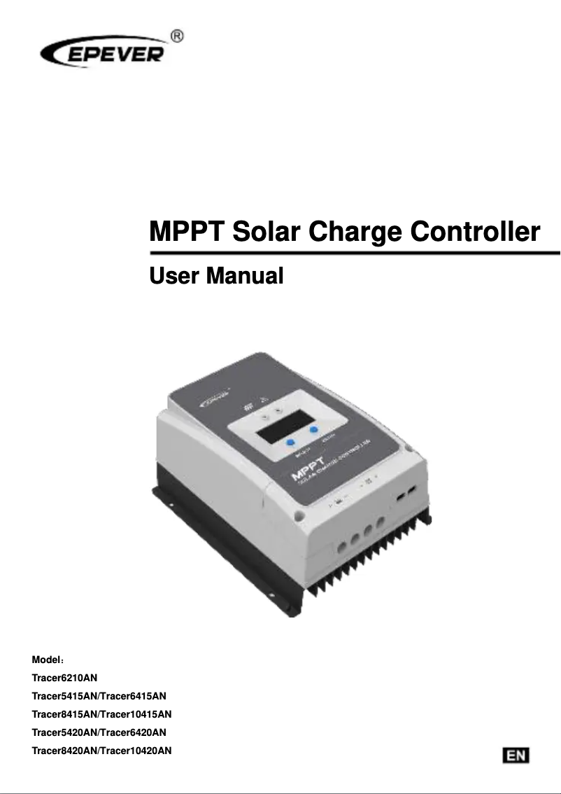 Page n°1 - Manuel utilisateur EPEVER Tracer 5420AN