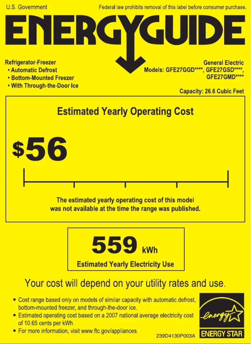 Página 1 del manual Etiqueta energética GE GFE27GGDBB
