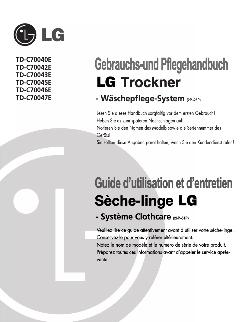 Página 1 del manual Manual de usuario LG TD-C70047E
