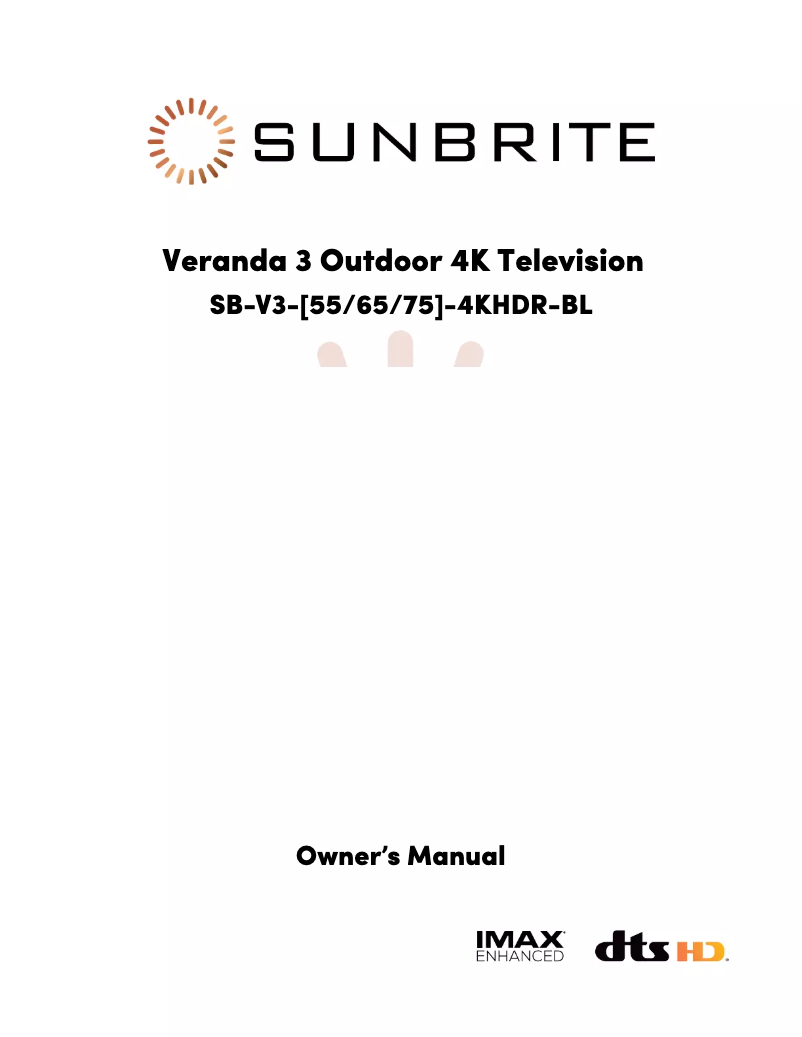 Page 1 de la notice Manuel utilisateur SunBriteTV SB-V3-55-4KHDR-BL