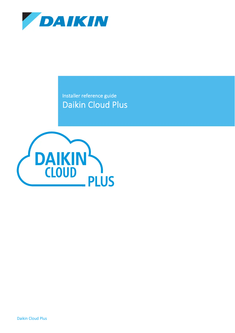 Page 1 de la notice Guide d'installation Daikin Cloud Plus