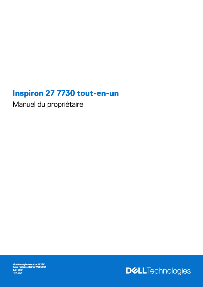 Page 1 de la notice Manuel utilisateur Dell Inspiron 27 7730