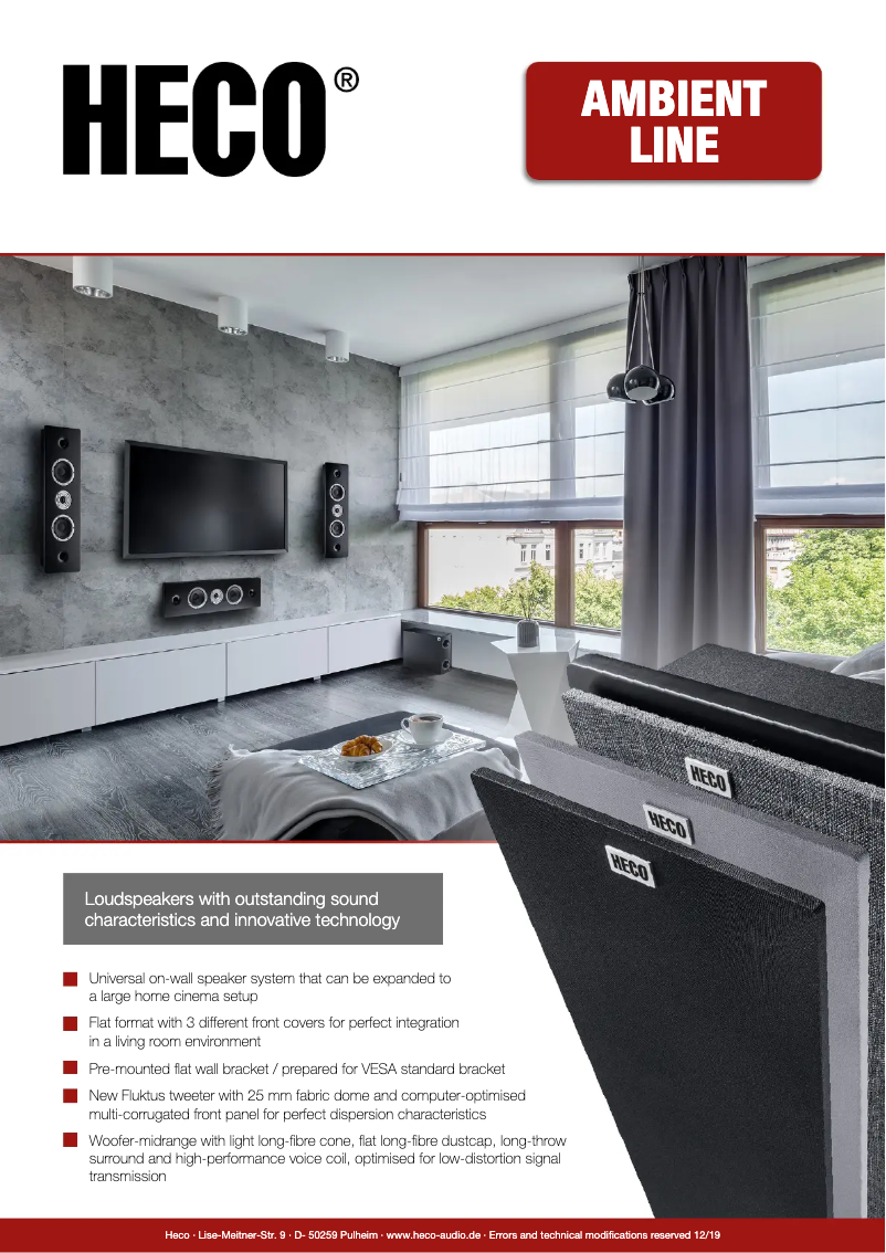 Page 1 of the manual Technical Sheet Heco Ambient Sub 88 F