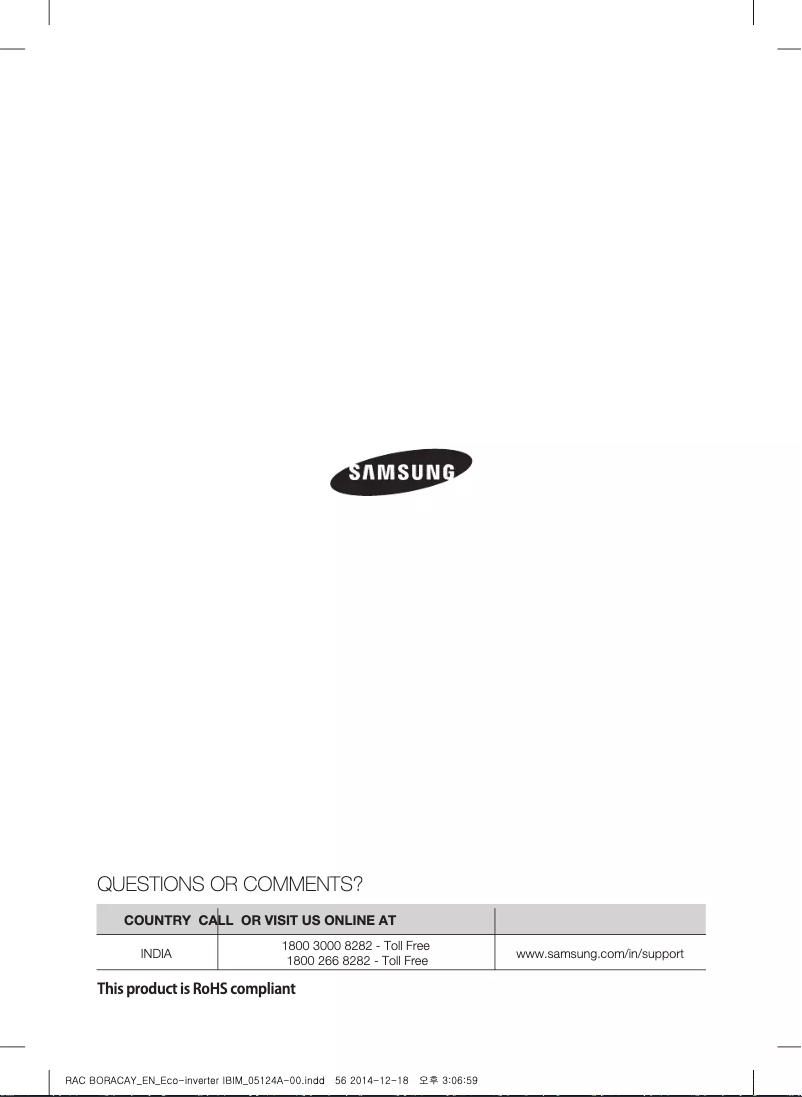 Page 1 de la notice Manuel utilisateur Samsung AR12JV5HBWK