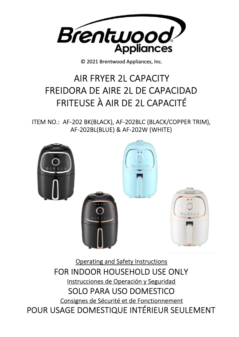 Page 1 de la notice Manuel utilisateur Brentwood AF-202BKC