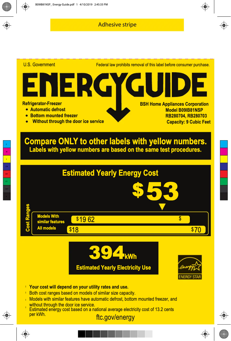 Página 1 del manual Etiqueta energética Bosch B09IB81NSP