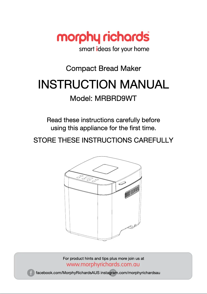 Image de la première page du manuel de l'appareil MRBRD9WT