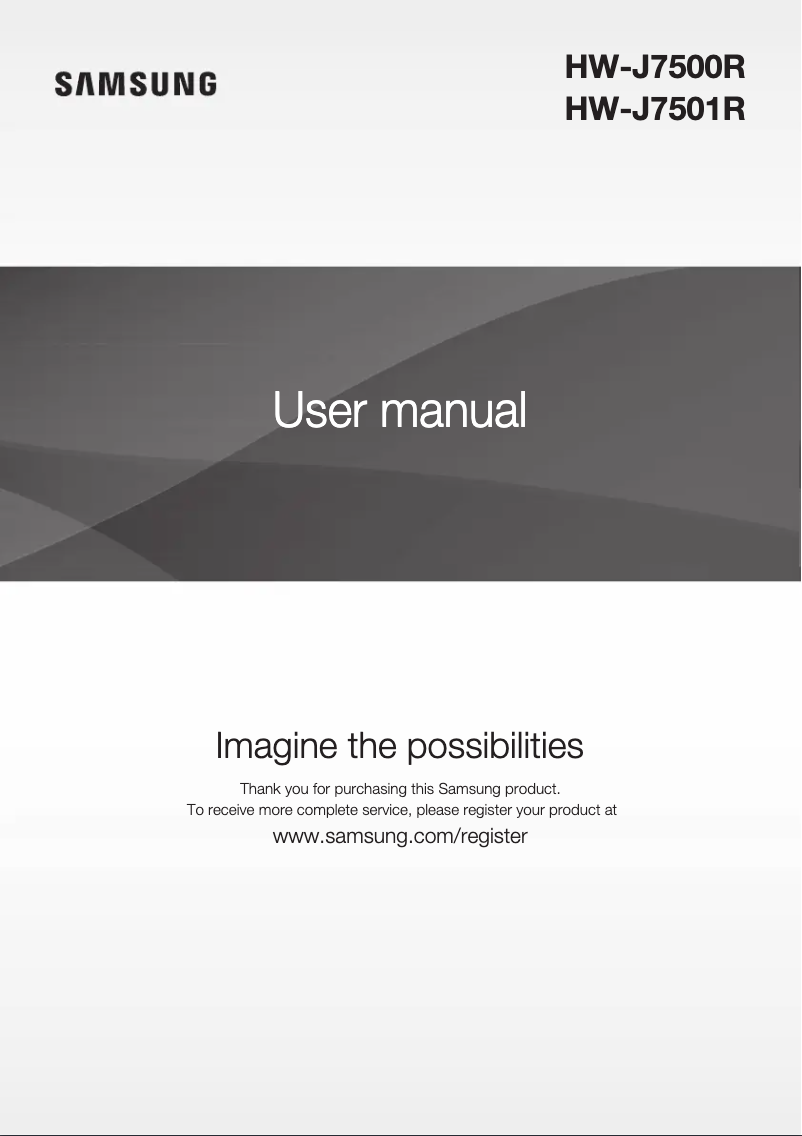Image de la première page du manuel de l'appareil HW-J7500R