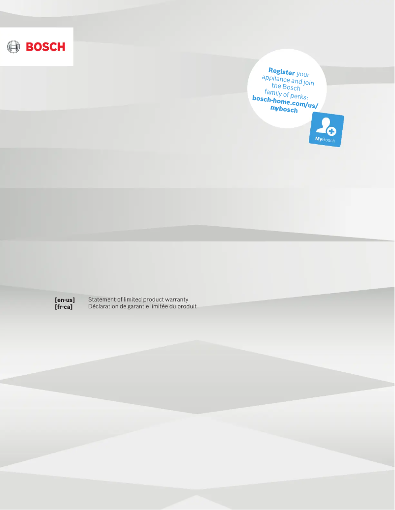 Page 1 of the manual Warranty Information Bosch B11CB81SSS