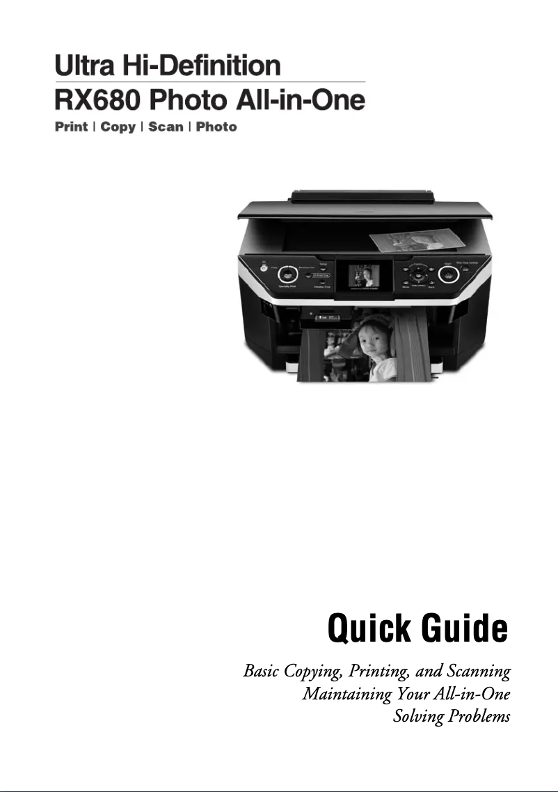 Page 1 de la notice Manuel utilisateur Epson Stylus RX680