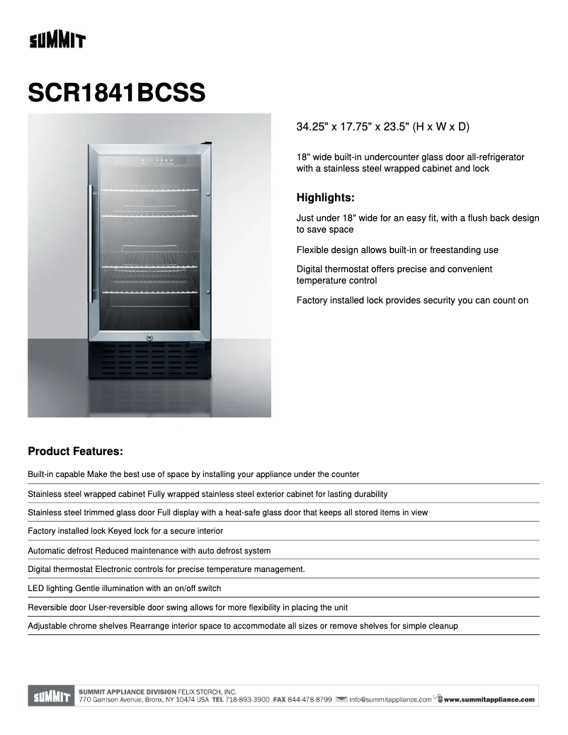 Page n°1 - Brochure Summit SCR1841B