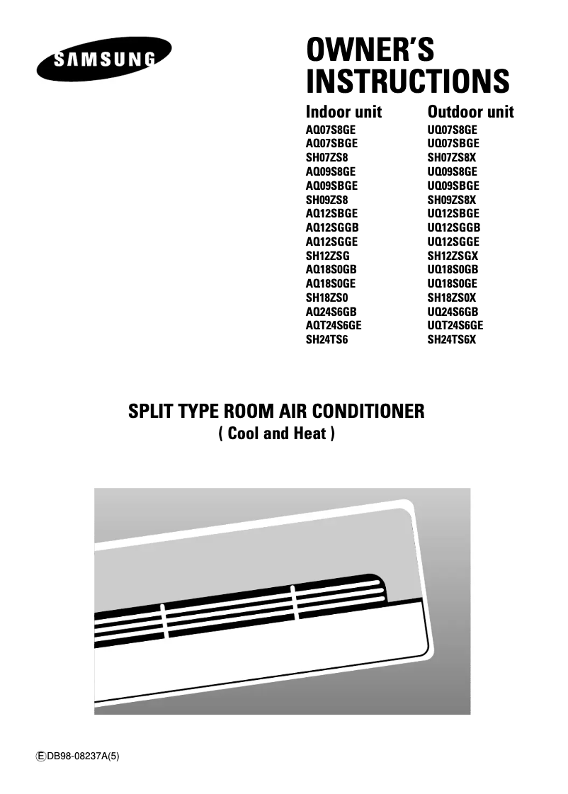 Image de la première page du manuel de l'appareil SH09ZS8