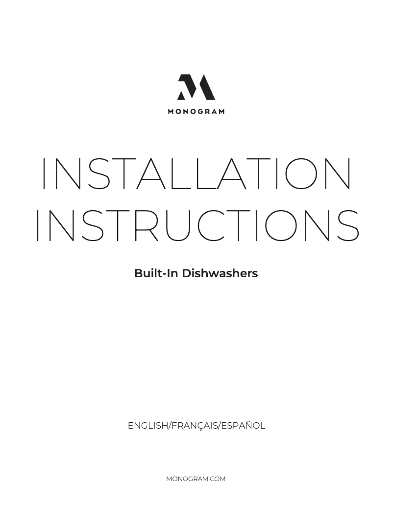 Page 1 de la notice Guide d'installation GE ZDT165SILII