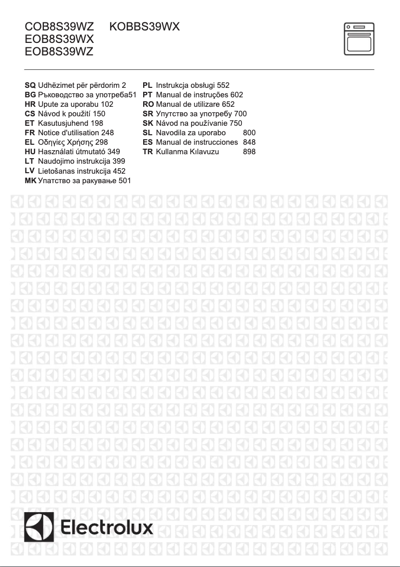Page n°1 - Manuel utilisateur Electrolux EOB8S39WZ